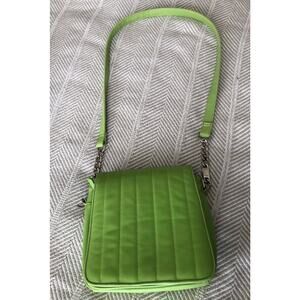 Green Crossbody Bag Genuine Leather MANO Fold Over Magnetic Snap Purse